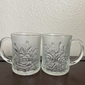 2 Livia Pasari Crystal Clear Mugs Embossed Roses